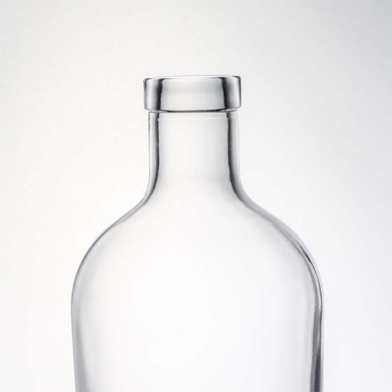 Screw cap 750ml 1000ml clear flint gin rum champagne liquor glass bottle with wood cork