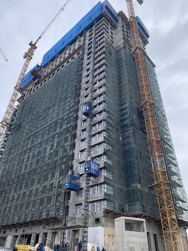 Q345B Steel 2000kg Per Cart Construction Hoist Lift For Passenger Material