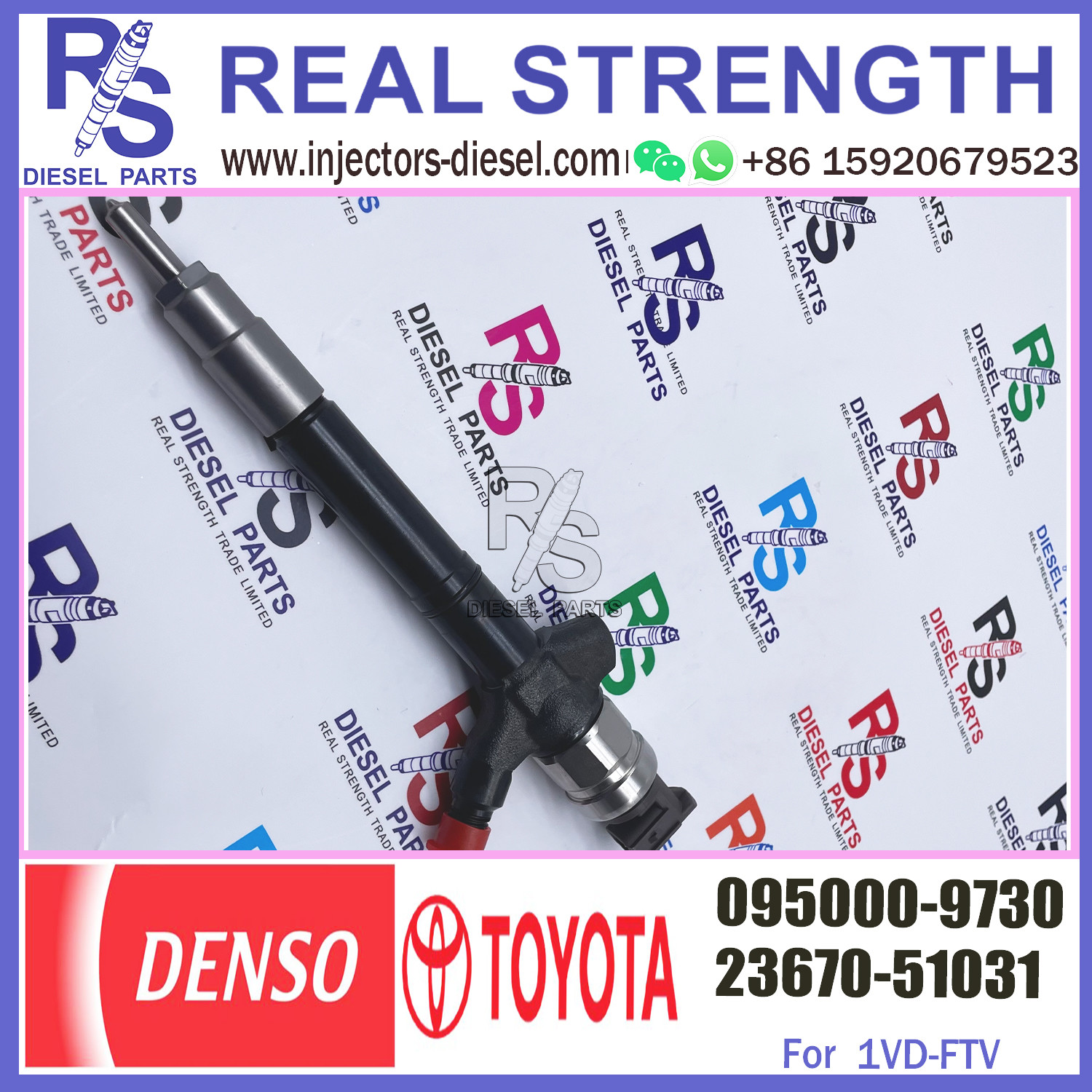 Diesel diesel fuel injector 095000-9730 for OE 23670-51031 1VD-FTV Diesel Engine