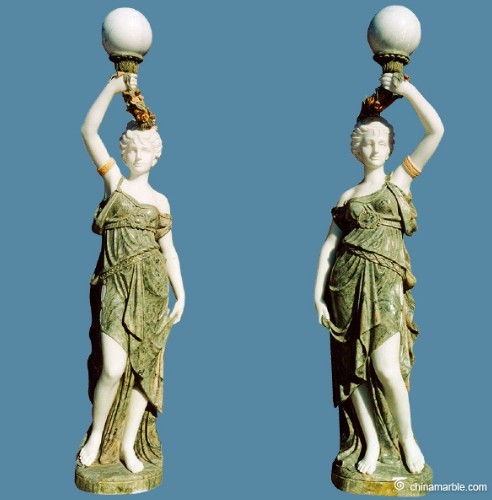 Garden Hand Carved Natural Stone Sculpture 180cm White Marble Statue