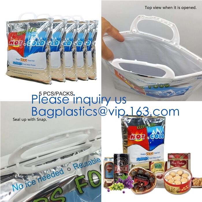 Aluminum Foil Food Use Disposable Cooler Bag Insulated Thermal Bag Organizer Storage Frozen Lunch Bag bagease bagplastic