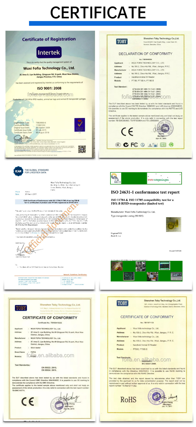 Animal Tracking Electonic Ear Tags 134.2khz Rfid For Animal Identification