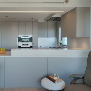 PVC Board Custom Kitchen Cabinet Modern Matte Grey