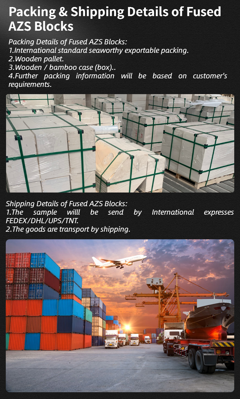Superior Fused Cast AZS Refractory Blocks for Glass Industrial Pool Internal Structure