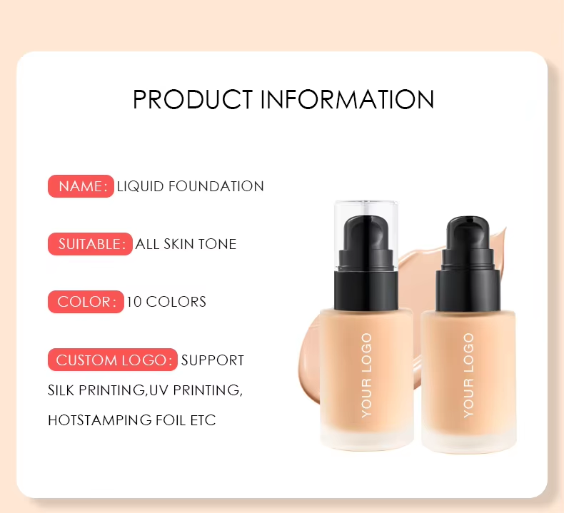 OEM Long Lasting Vegan Liquid Foundation Waterproof Face Matte SPF30 Makeup Concealer Foundation