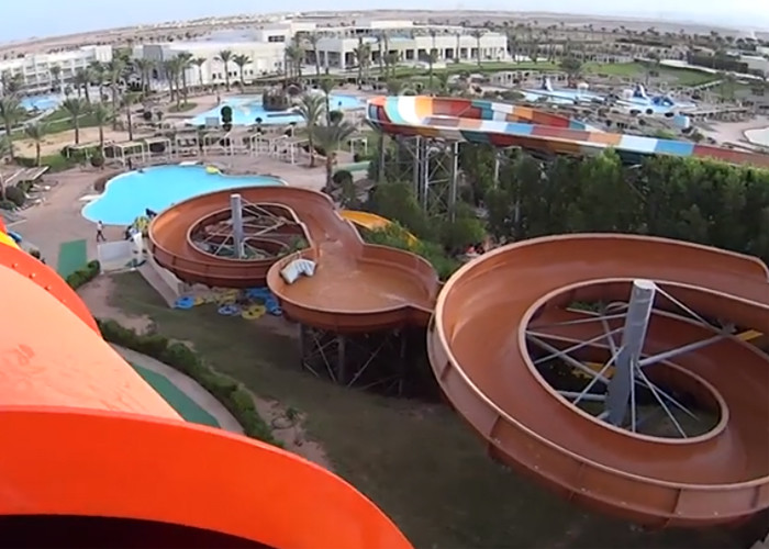 Giant Spiral Tube Water Slide , Outdoor Swimming Pool Adult Water Slide FRP