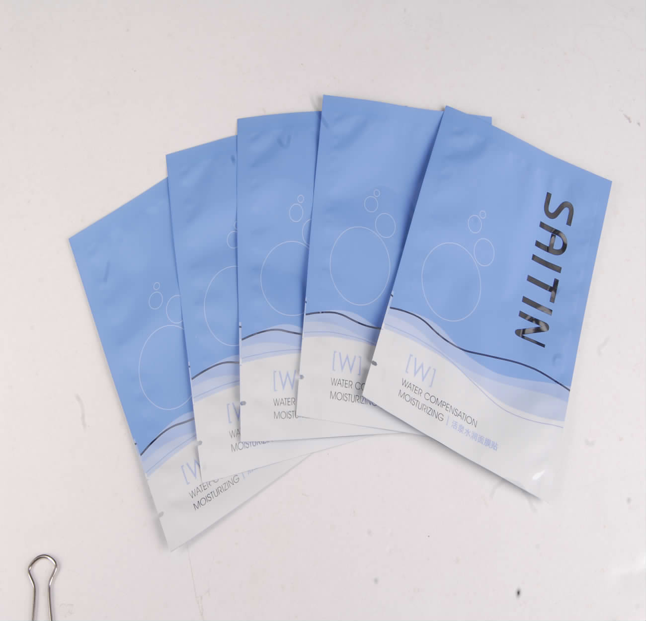 Mask facial aluminum foil pouch packaging with tear notch / hang hole