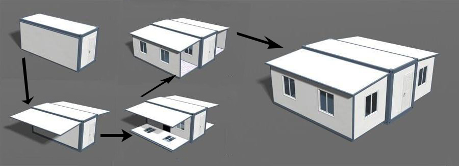 Portable Expandable Container House 20ft Home With PVC Board Floor
