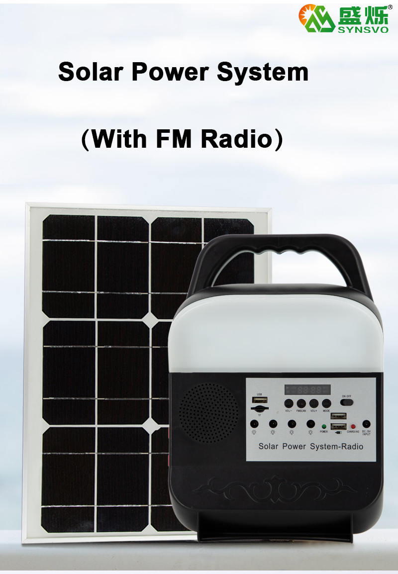 ABS Solar Power Home Generator System With Inner Battery Charging Cable