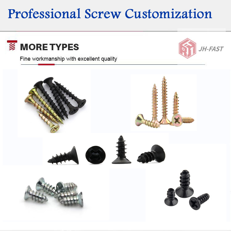 Zinc Plated Metric DIN7505 Countersunk Head Chipboard Screws for Harden MDF Furniture