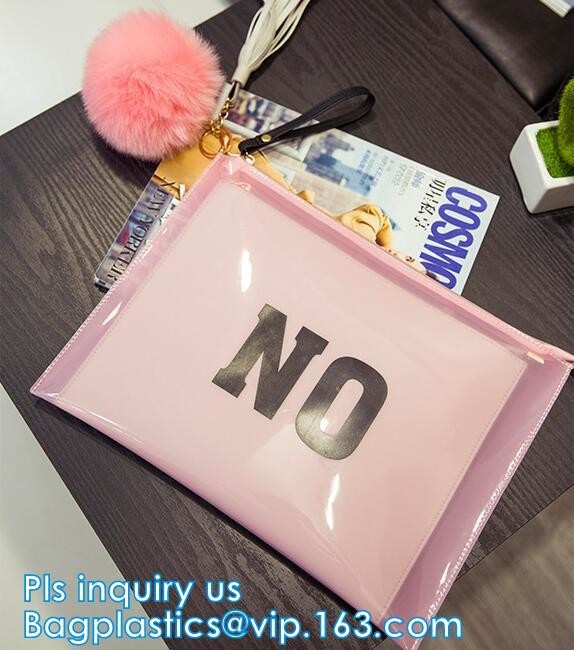 printed OEM logo slider zip lock bags, Slider Undergarment Bag With Lock, vinyl pvc A4 file bag with slider Zip lockkk