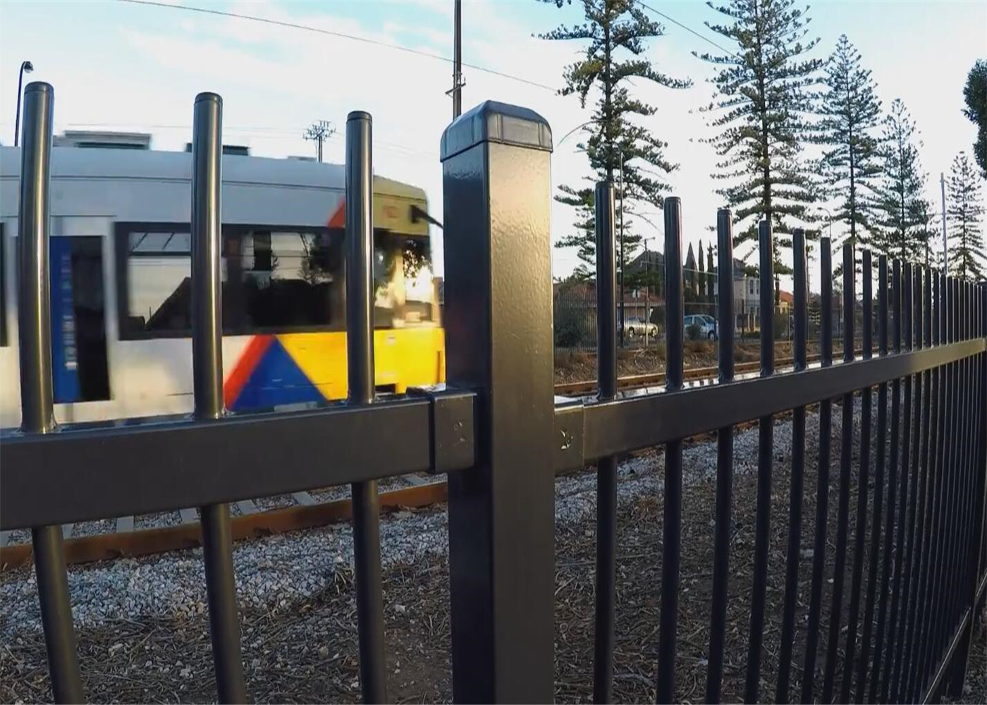 Steel Tubular Fencing 2.1m x 2.4m Rail 45mm*45mm Spacing 100mm Upright 30mm*30mm Picket Fence Panels
