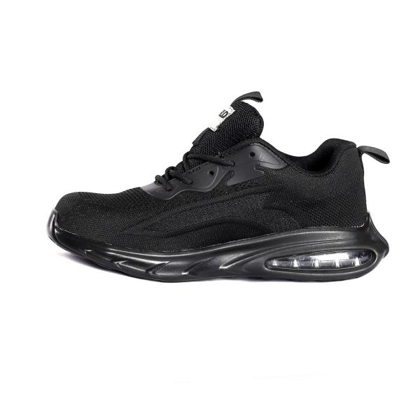 Steel Toe Slip Resistant PU Cement Sole Work Boots Comfortable EVA Insole Black