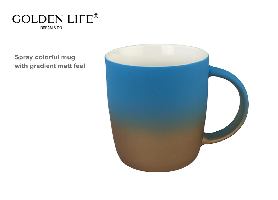 380CC Pretty Gradient Colours Custom Coffee Mugs For Gift