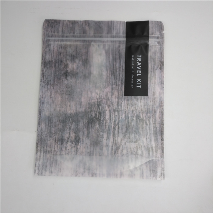 Zip Lock Bottom Gu Cosmetics Packaging Plastic Stand Up Mylar Pouch With Clear Front