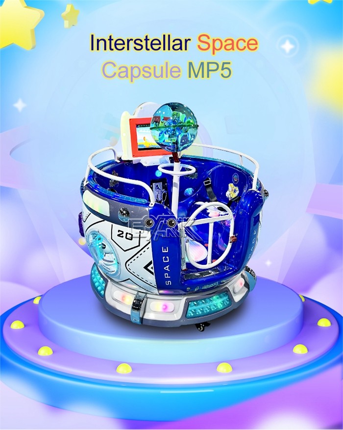 Double Parent Child Amusement Kiddy Ride Machine Interstellar Space Capsule MP5