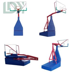  Foldable Basketball Stand With Glass Backboard And Adjustable Height Portable Basketball Hoop Manufactures