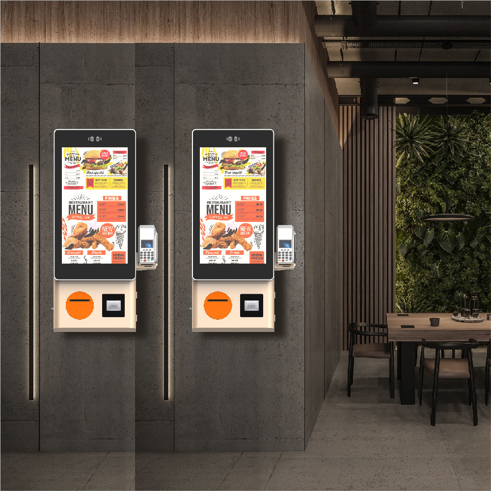 Customizable Appearance Self Ordering Kiosk with Barcode Scanner and Thermal Printer