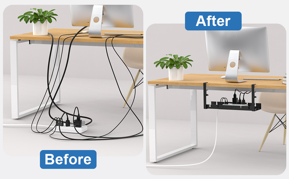 Adjustable Under Desk Cable Management Tray For Interior Office Living Room Furniture