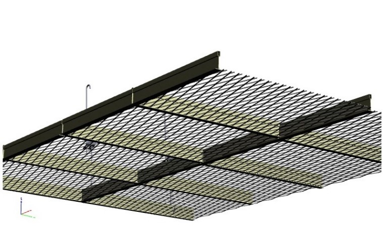 Customized Expanded Metal Mesh Cladding / Decorative Wire Mesh Panels