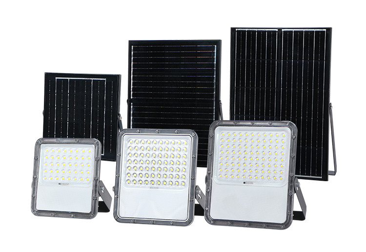 100w 200w RGB Wall Mounted Solar LED Flood Light For Stadium Rechargeable IP66 Waterproof