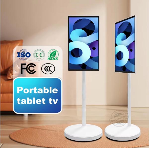 Kitchen Wireless Wifi Rollable Touch Screen Smart Stand TV Android Follow By Me