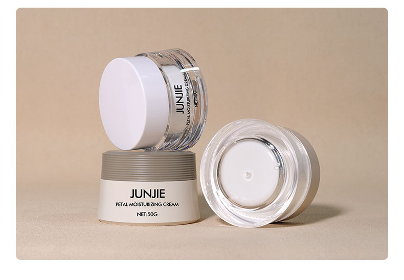 Acrylic Collar Material 50gm Plastic Wheat Colour Cosmetic Set Cream Jars for Cosmetic Jar Packaging Solution