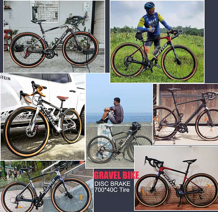 Wheel Size 700*40C Carbon Fiber Hybrid Bike 24 speed Disc Brake Bike