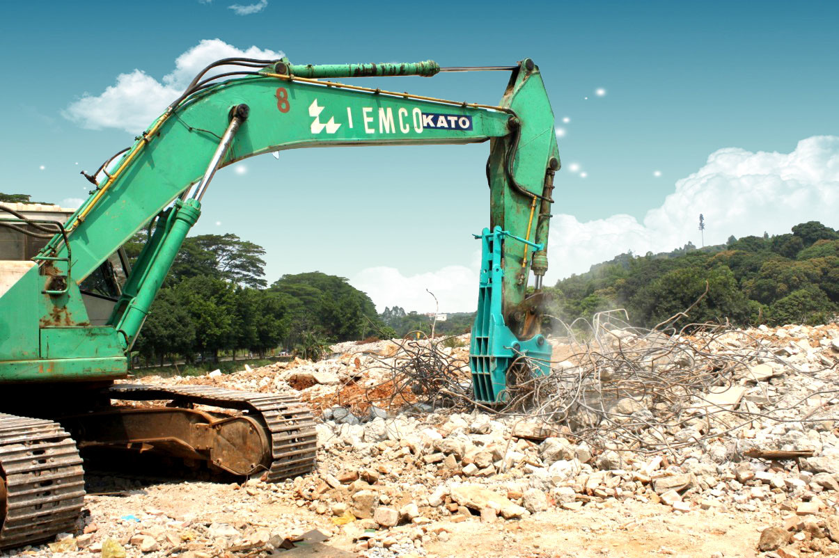 Beiyi BYC300 Concrete demolition tools machinal pulverizer small rock crusher excavator pulverizer for 20T excavator