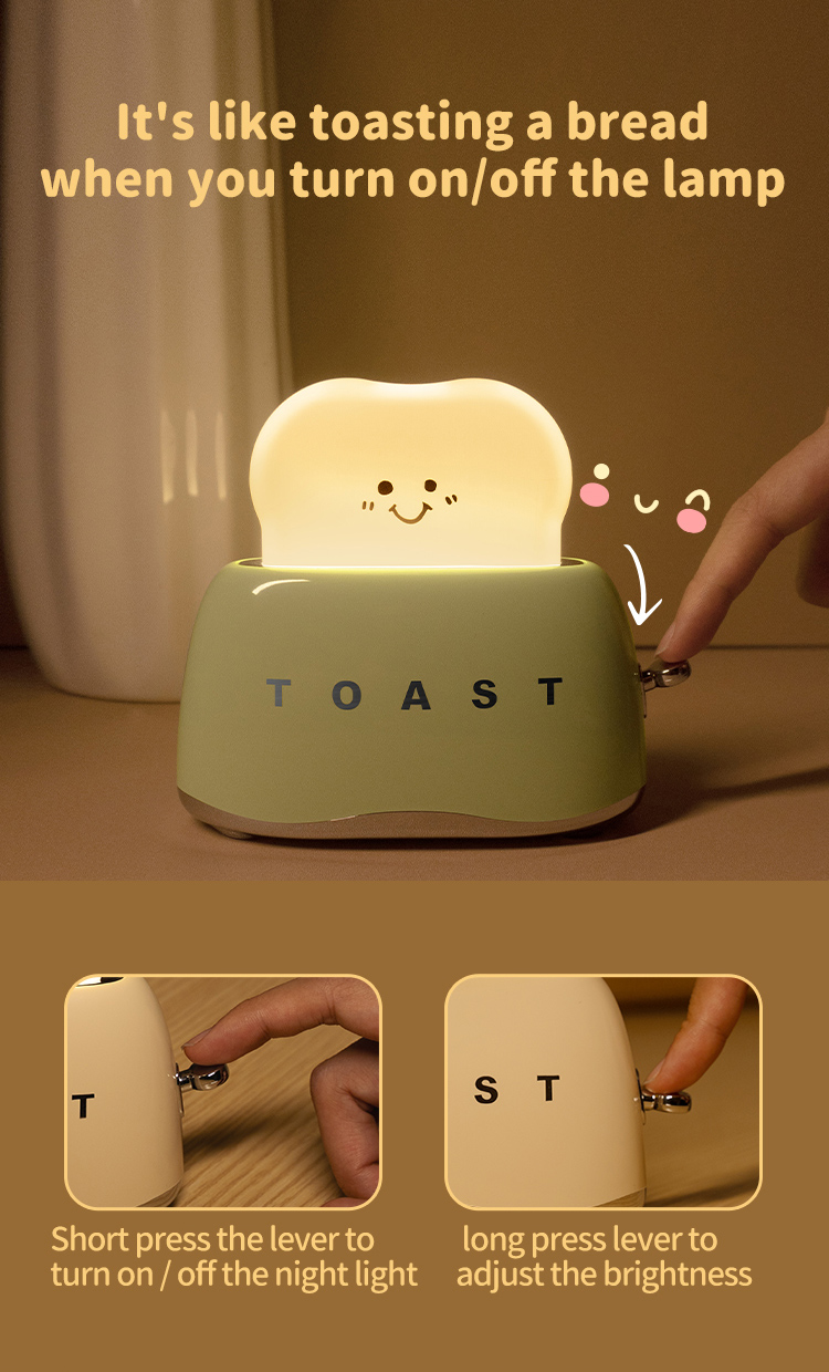 LED Energy Saving Table Desk Decorative Light-up Toaster Lamps for Decorative Lighting