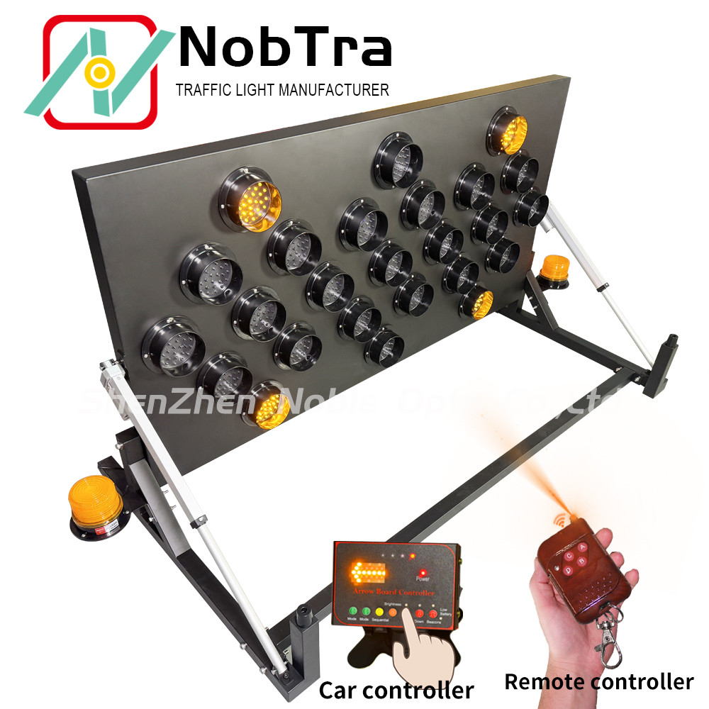 30M Wireless Control LED Rectangle Light Arrow Boards Solar Battery Powered
