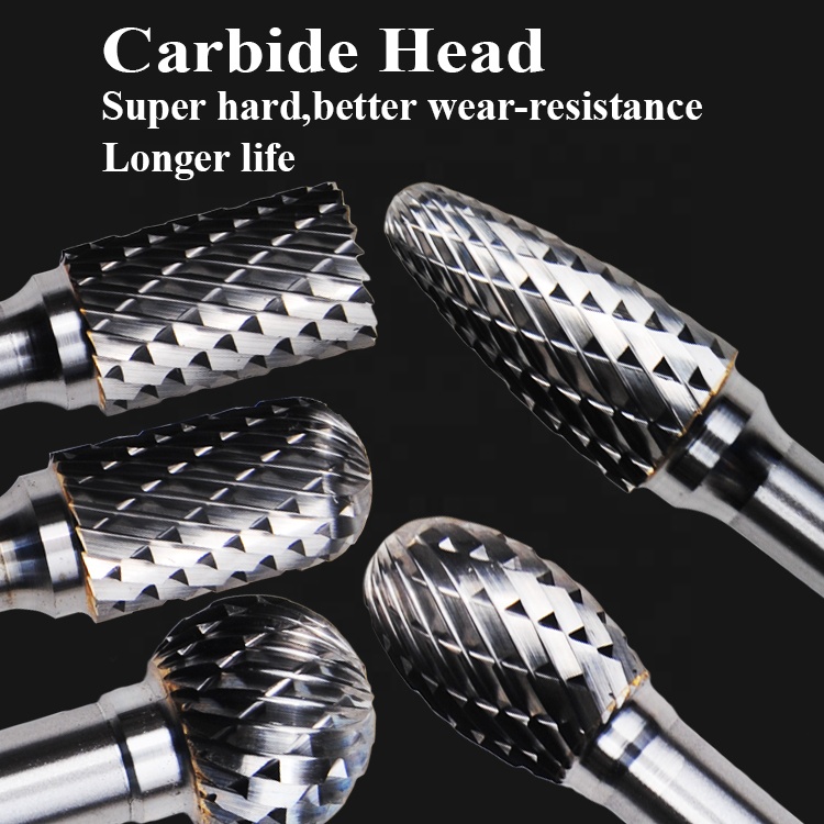 Double Cut Extra Long Air Tools Carbide Rotary Burr 0.5mm