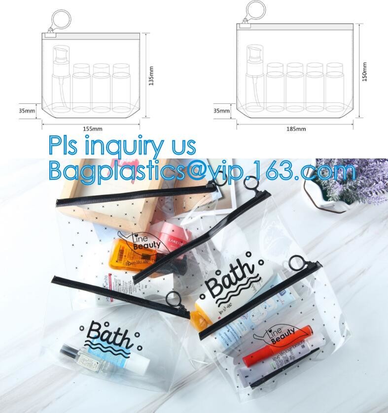 Zip lockkk bag with handle & slider, reclosable pvc clear plastic slider Zip lockkk bag, Reusable slider white small nylon cle