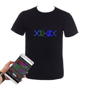 China APP Control LED Lighting T Shirt Bluetooth Programmable Rechargeable on sale China APP Control LED Lighting T Shirt Bluetooth Programmable Rechargeable on sale