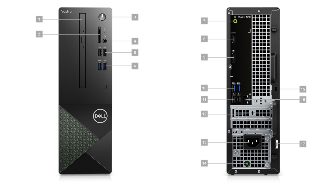 Fast Speed Dell Vostro v3710 i5-12400 16G 256G SSD 1TB WiFi Win11 21.5inch Monitor PC