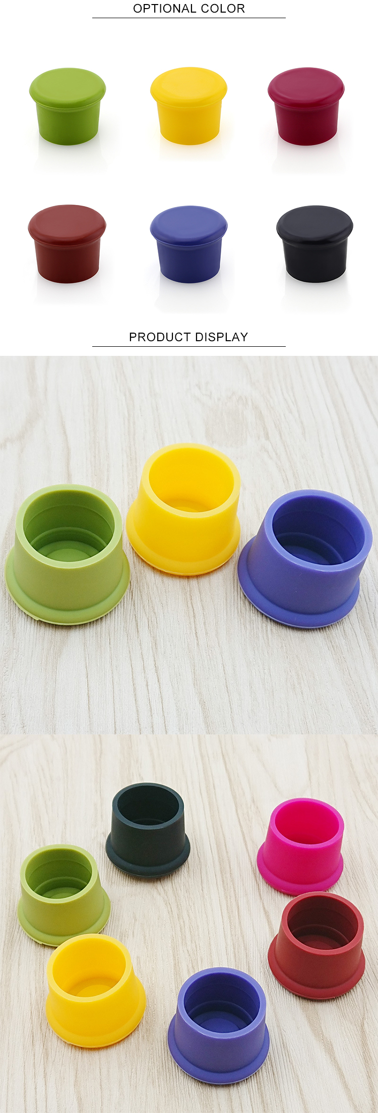 OEM Non Toxic Reusable Silicone Wine Bottle Caps