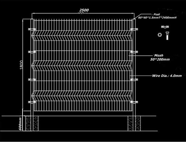 Customized Welded Mesh Security Fencing , Green Pvc Coated Welded Wire Mesh Fencing