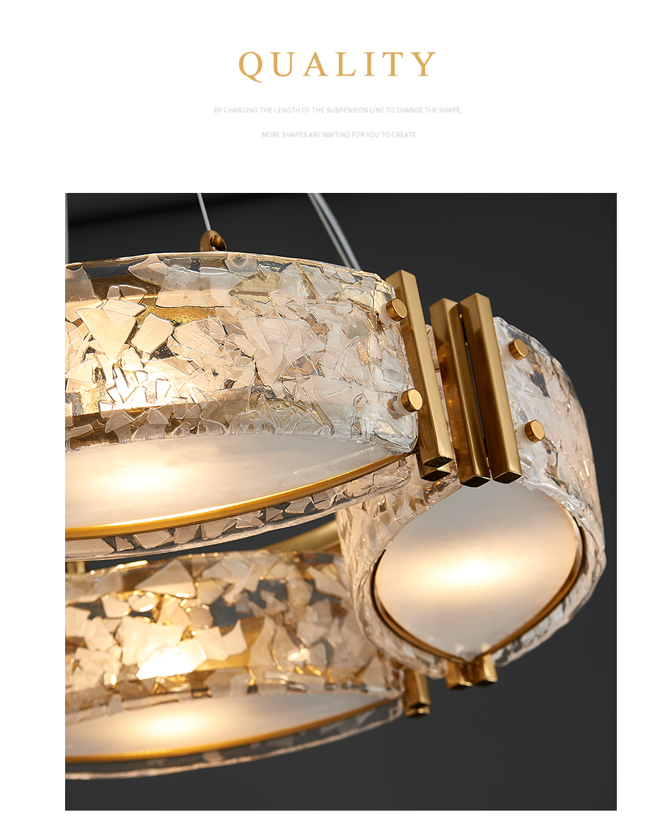 Modern living room home decor kitchen round glass hanging lamp nordic chandelier lighting(WH-MI-316)