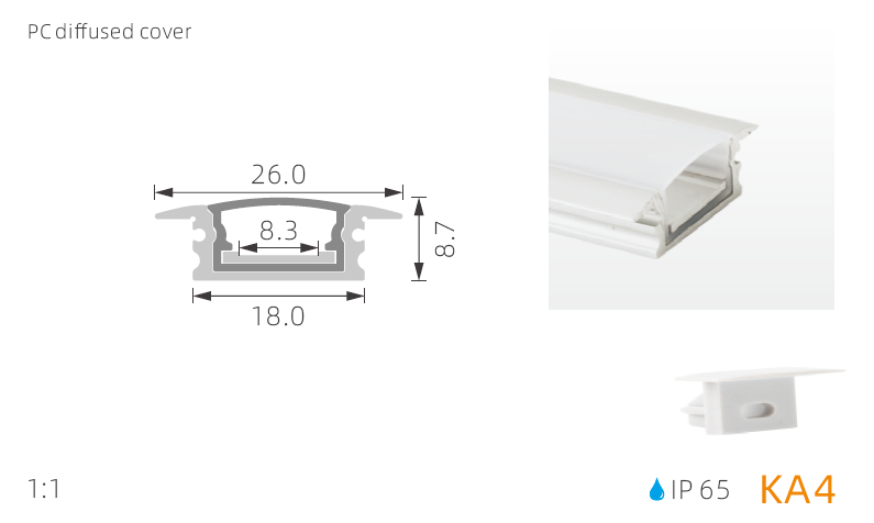 High quality slim surface IP65 waterproof led aluminum profile