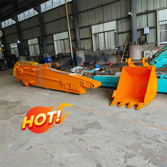 Yellow Orange Color Excavator Telescopic Boom Sliding Arm For Digging Hard Sand Soil
