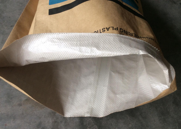 Multiwall Kraft Paper Laminated PP Woven Bag 25kg Three Plies Waterproof