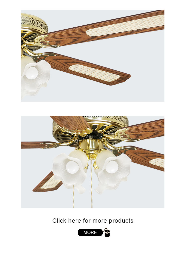 Hotel 52 Inch MDF Blade Ceiling Fan with 100% Copper Motor and Fancy Decorative Design