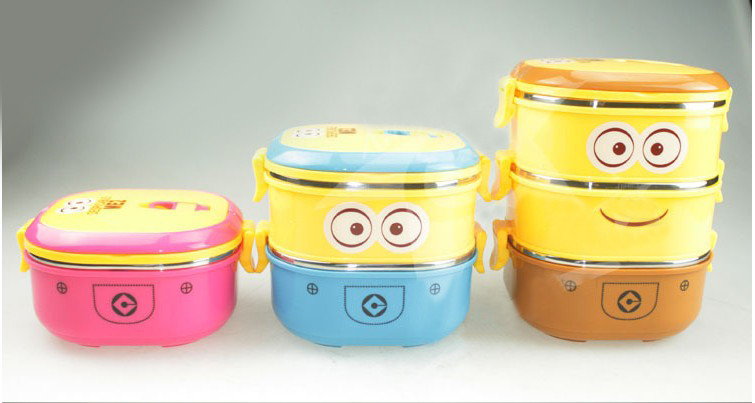 color lunch box & 2-4 layer lunch box& keep warm food carrier& lunch box for kid's & plastic +stainless steel lunch box