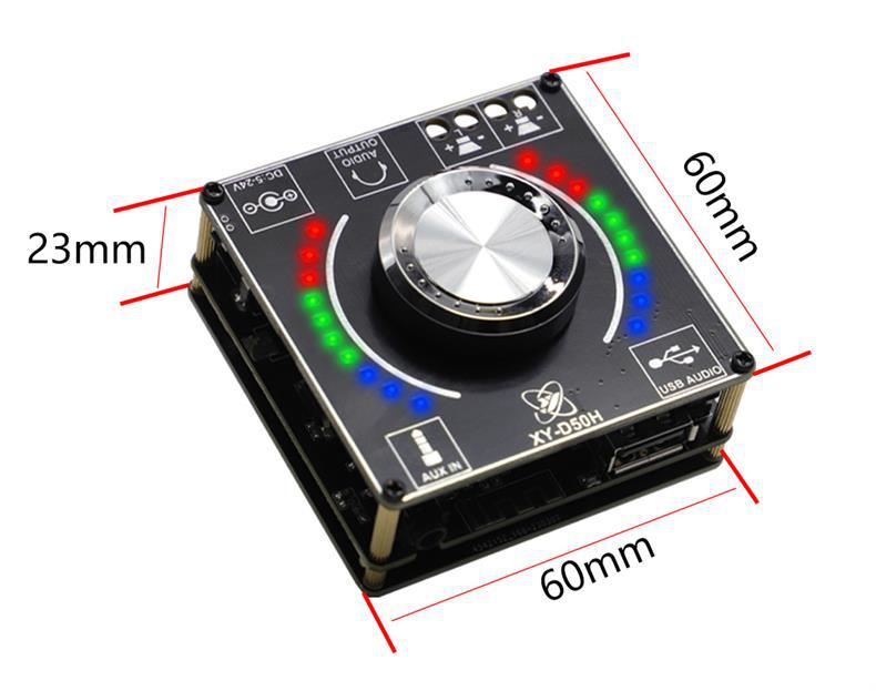 TPA3116 Module 50W*2 Stereo HIFI Volume Spectrum Power Amplifier Board With Music Rhythm Lamp Private Mold