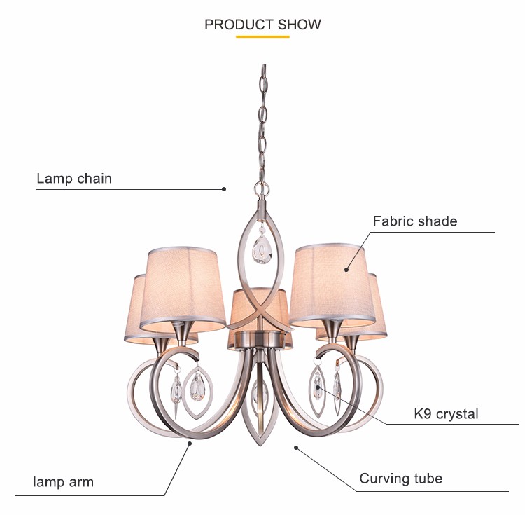 Modern chrome chandelier with Crystal indoor Dining room Project Lighting (WH-MI-26)