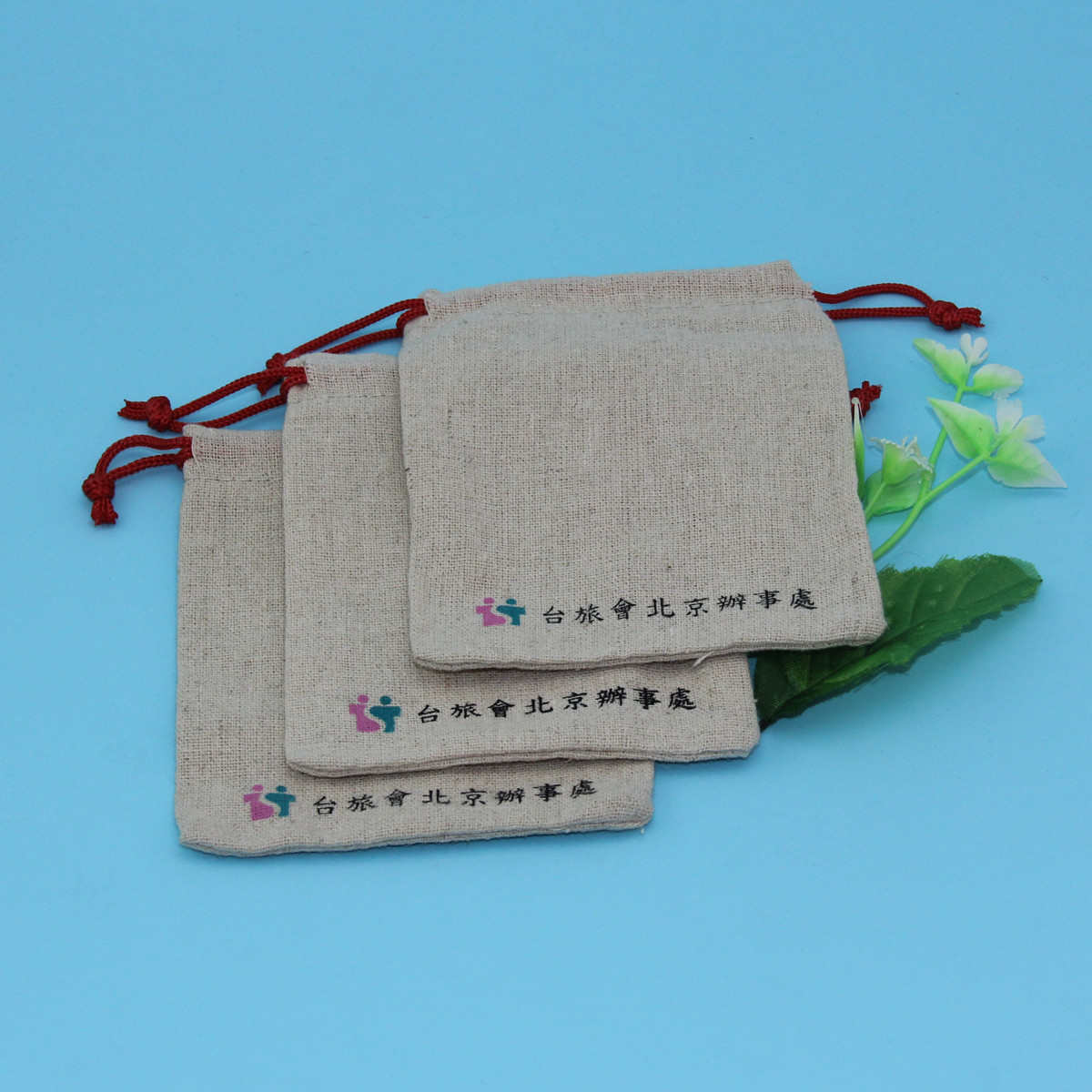 Natural Color Small Cute Cotton Rope Drawstring Candy Bag