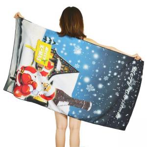 China Designer Recycled Microfiber Christmas Beach Towels Quick Dry 400gsm on sale