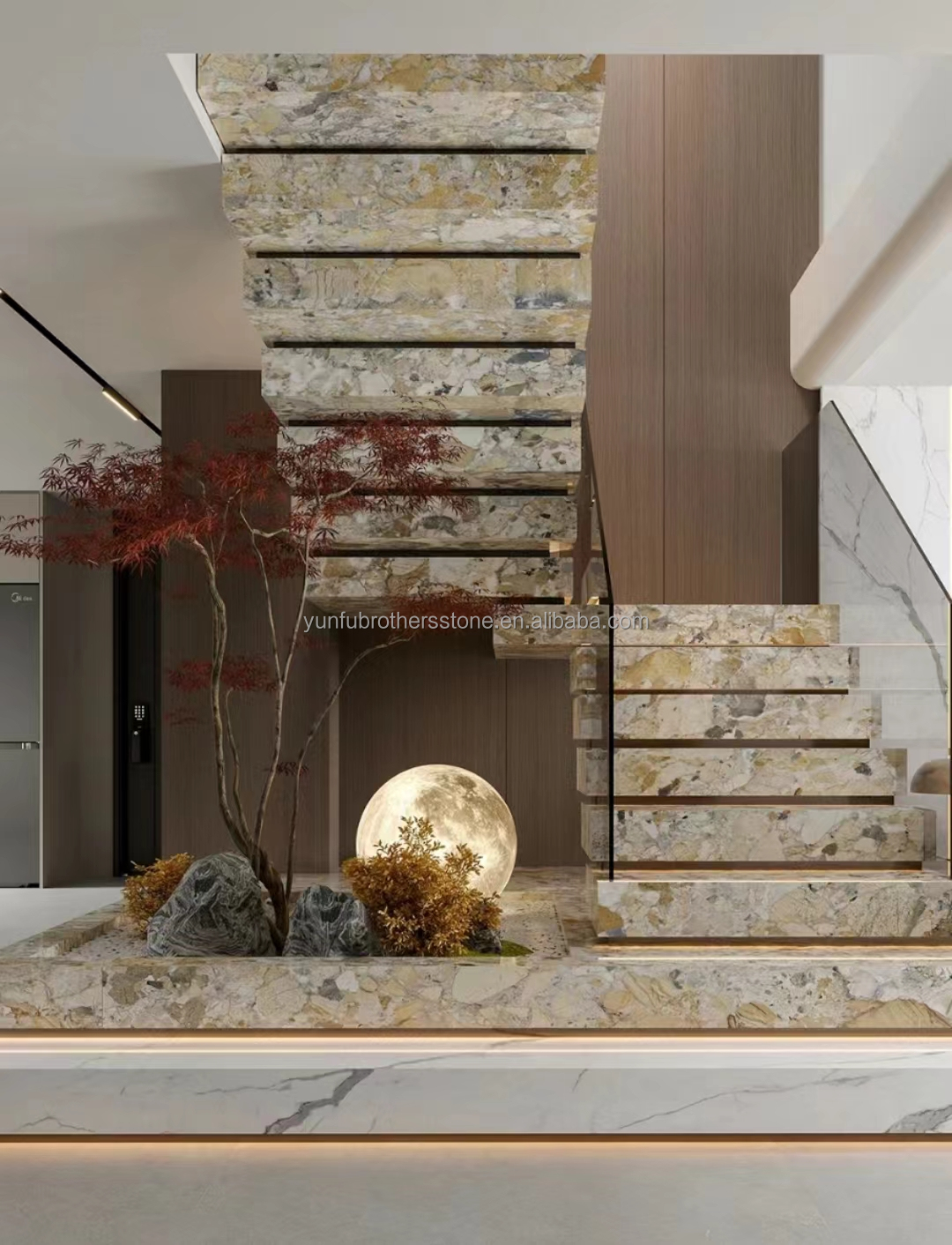 Artificial Stone Stair Material Modern Design Luxury Indoor Non Slip Floor Tiles