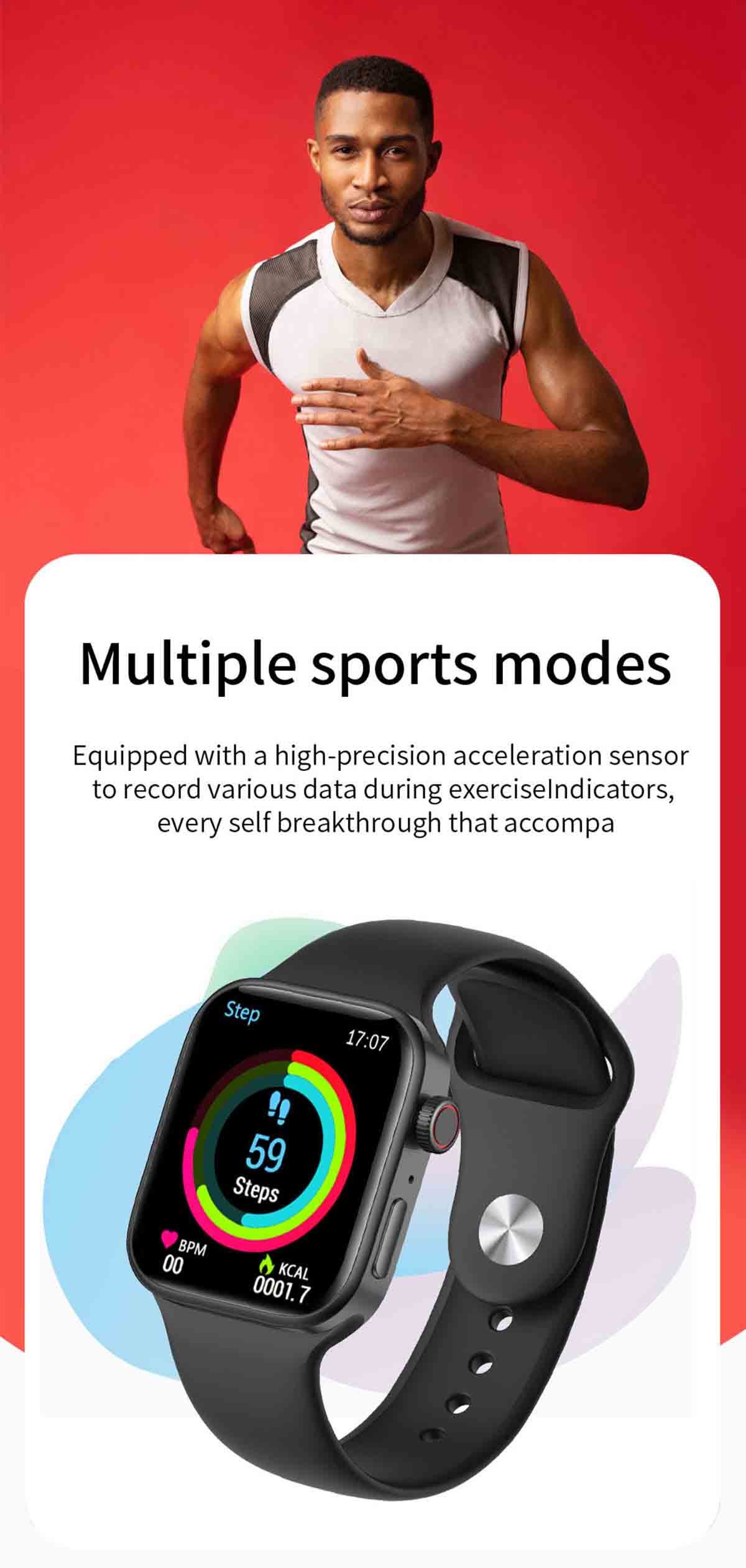 1.71inch Screen Smart Fitness Tracker Smartwatch iD8 Waterproof For Women