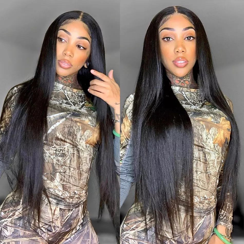180% Density Natural Hair Color 13x4 Frontal Wig With 100% Human Hair Direct